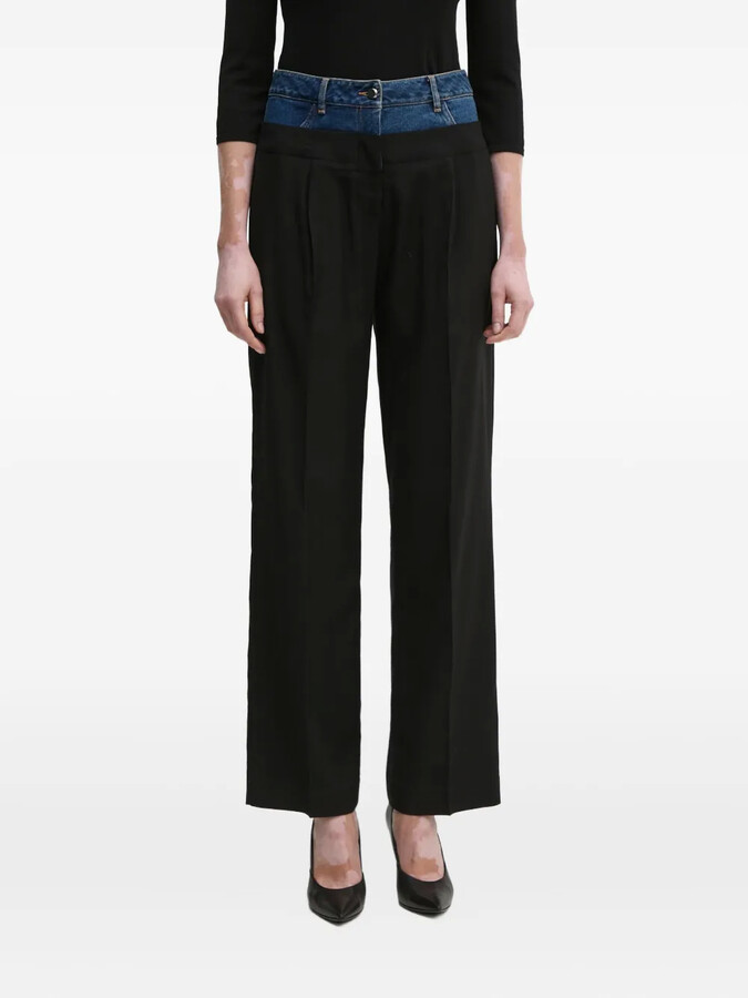 Sisley Denim-Panel Trousers