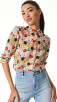 Thumbnail for your product : Alice + Olivia Willa Placket Top With Piping