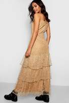 Thumbnail for your product : boohoo Boutique Metallic Star Tierred Maxi Dress