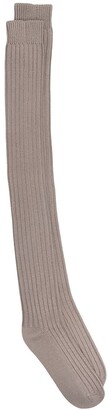Moncler + Rick Owens Logo-Patch Thigh-High Socks