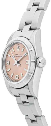 Rolex Salmon Stainless Steel Oyster Perpetual 76030 Women's Wristwatch 24 MM