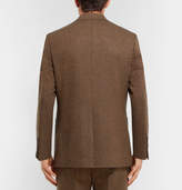 Thumbnail for your product : Noah Brown Slim-Fit Donegal Wool-Tweed Suit Jacket