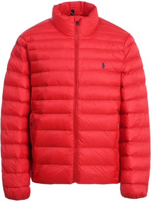 polo puffer jacket red