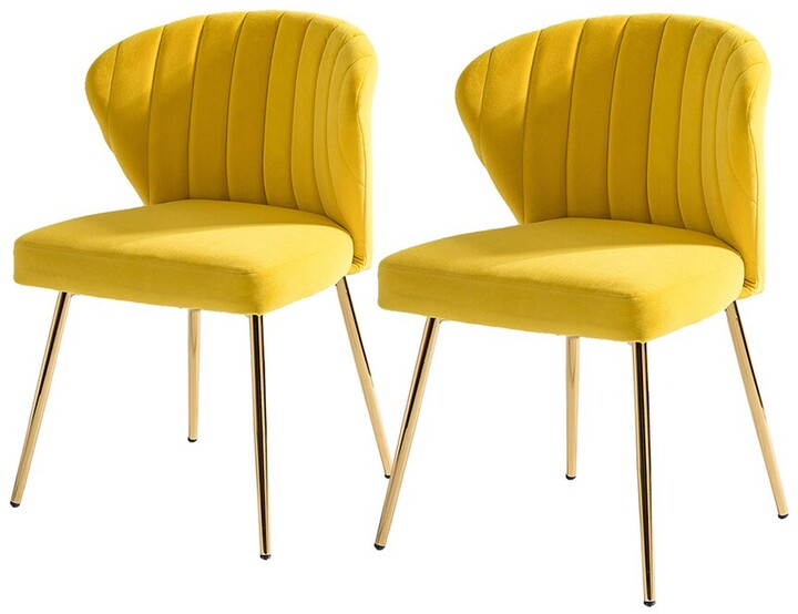 Home Design Set Of 2 Milia Velvet Accent Chair/Dining Chairs ShopStyle