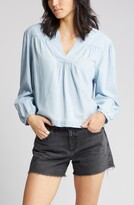 Thumbnail for your product : Treasure & Bond Long Sleeve Cotton Chambray Top