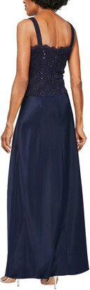 Alex Evenings Sequin Lace & Satin Gown with Jacket