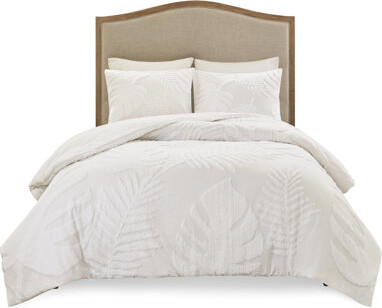 IntrospectiveIncline 3 Piece Chenille Bedding With Print For Coastal Bedroom Cotton Duvet Cover A Cozy Home
