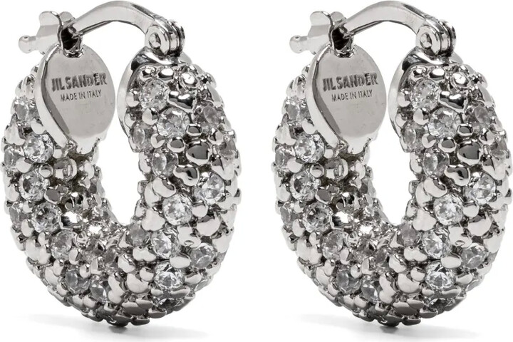 Jil Sander Crystal-Embellished Hoop Earrings ShopStyle