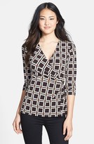 Thumbnail for your product : Anne Klein Geo Print Faux Wrap Top