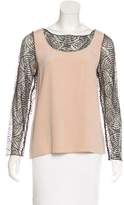 Thumbnail for your product : Loeffler Randall Lace-Trimmed Silk Top