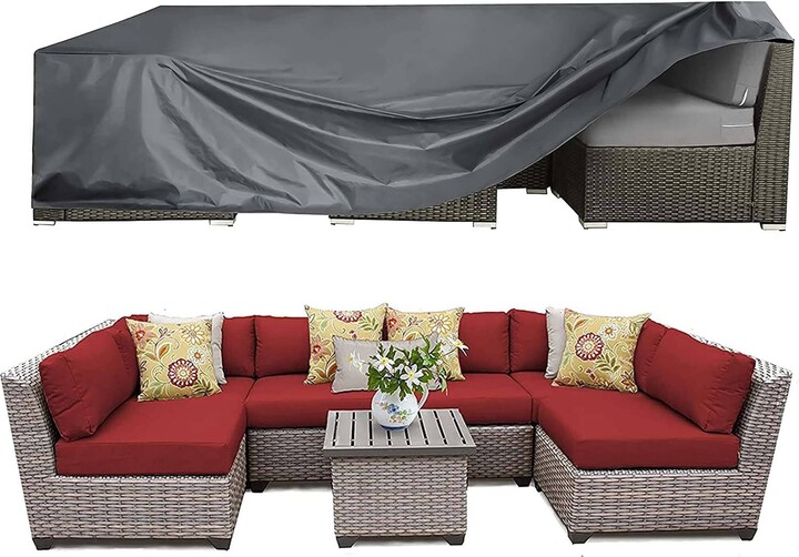 Yolaka Patio Furniture Covers Outdoor Sectional Couch Protector V Shaped 100X33. 