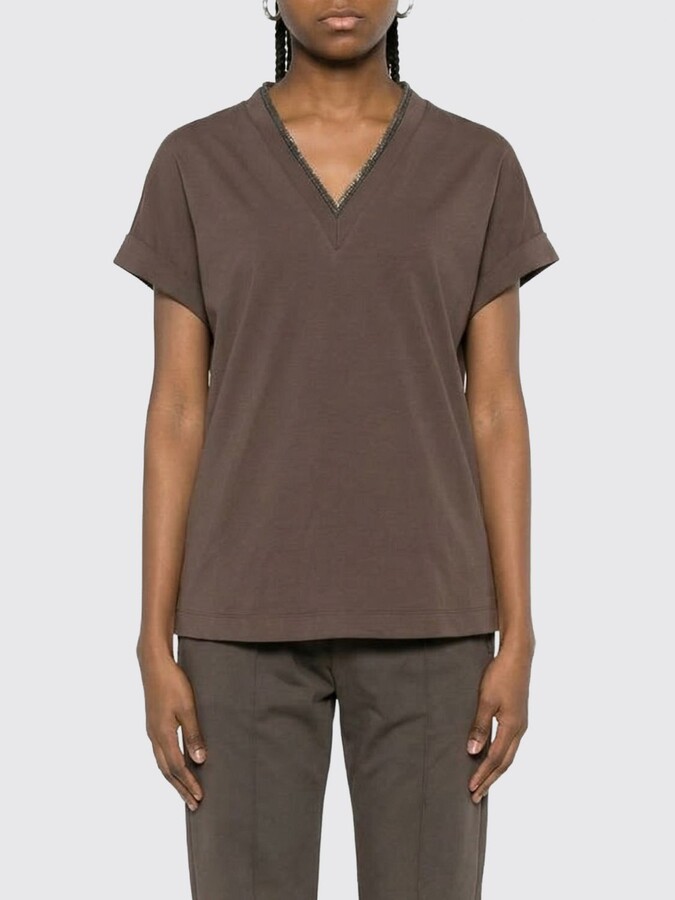 Brunello Cucinelli T-Shirt Woman color Brown