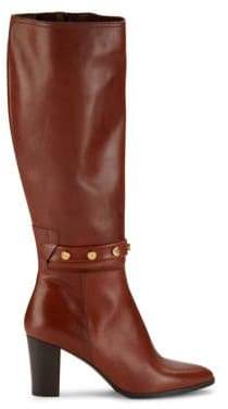 Saks Fifth Avenue Studded Leather Knee-High Boots