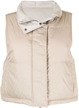 Womens Clothing Jackets Waistcoats and gilets Brunello Cucinelli Padded Zip-up Gilet in White 