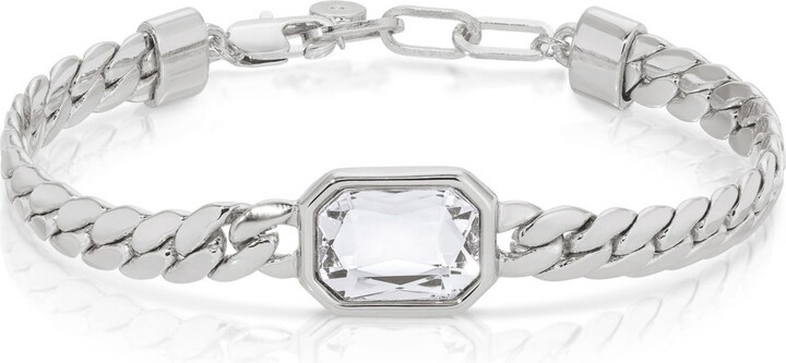 Ettika Deco Crystal Statement Cuban Chain Bracelet