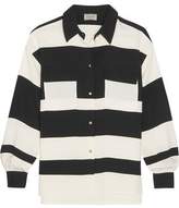 Lanvin Striped Stretch-Crepe Shirt 