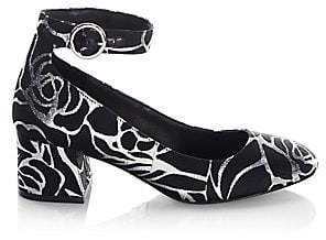 Michael Kors Collection Women's Fifi Metallic Jacquard Ankle-Strap Pumps