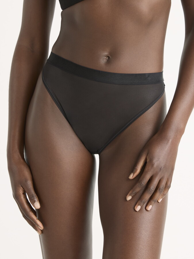 Joyspun Women’s Space and Mesh Cheeky Panties, 2-Pack, Sizes XS-3XL