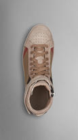 Thumbnail for your product : Burberry Canvas Check High-Top Trainers