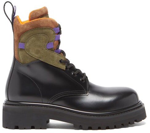 multi colored leather boots