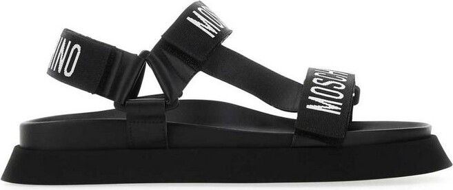Moschino Logo Tape Platform Sandals