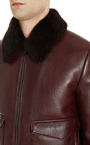 Thumbnail for your product : Prada Men's Shearling-Collar Leather Bomber Jacket