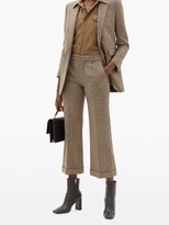 Thumbnail for your product : Saint Laurent High-rise Houndstooth Wool-blend Trousers - Beige