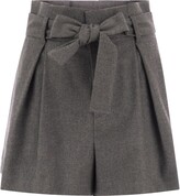 Belted Pleated Shorts 
