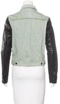 Thumbnail for your product : Alexander Wang Leather-Paneled Jean Jacket
