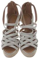 Thumbnail for your product : Barbara Bui Snakeskin-Trimmed Crossover Wedges