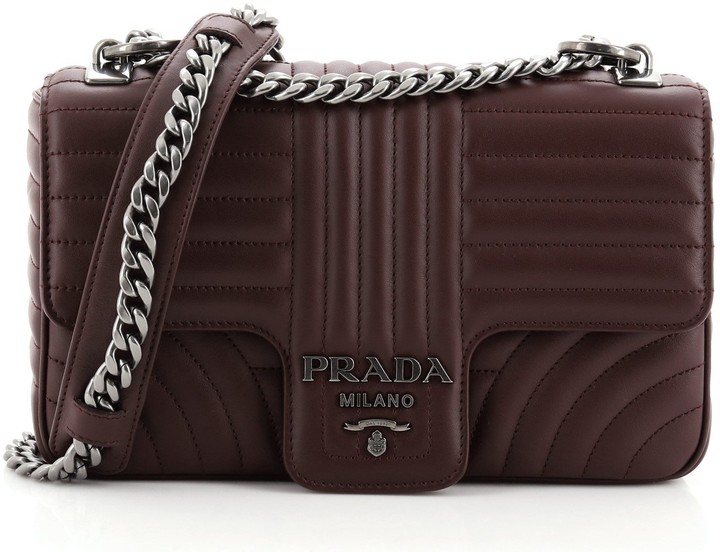 Prada Chain Flap Shoulder Bag Diagramme Quilted Leather Medium ShopStyle