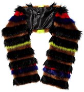 Thumbnail for your product : ASOS Faux Fur Multi Stripe Scarf
