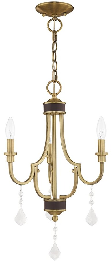 Livex Lighting 3-Light Antique Brass Mini Chandelier