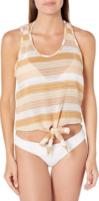 Ramy Brook Women's Striped Mellie Knotted Sleeveless Coverup Top