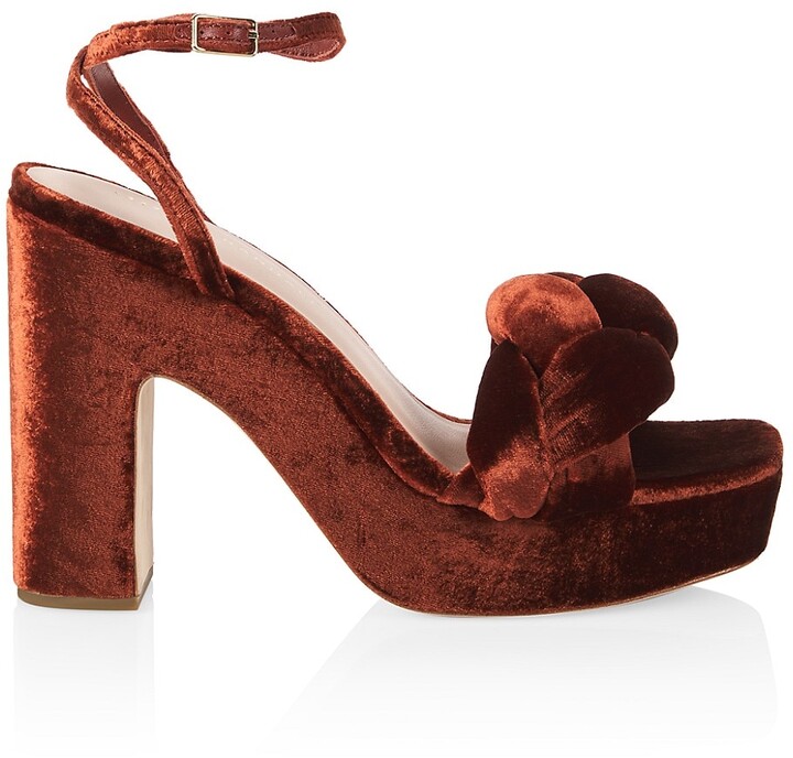 velvet platform sandals