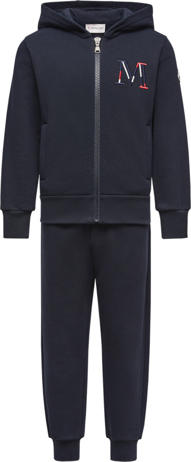 Moncler Enfant Embroidered Logo Cotton Sweatsuit Set