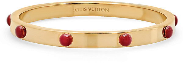 LOUIS VUITTON Essential V Lacquer Gold Tone Bracelet