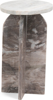 TJMAXX 24X14 Solid Marble Round Top Accent Table