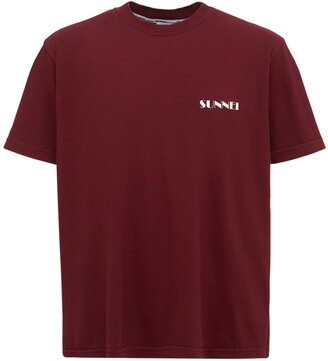 Sunnei Mini Logo Print Cotton Jersey T-shirt