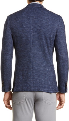Canali Classic Fit Plaid Cotton & Wool Knit Sport Coat