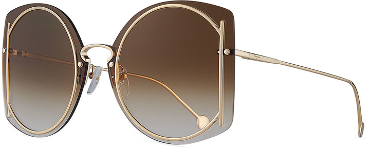 Salvatore ferragamo gancio rimless butterfly sunglasses Clearance
