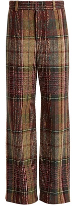 Chloé Wide-leg wool-blend tweed trousers
