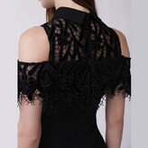 Thumbnail for your product : Smart and Joy Women's Black Lace On Top Cold Shoulders Fitted Dress