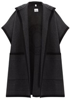 Thumbnail for your product : Burberry Carla Logo-jacquard Hooded Wool-blend Poncho - Dark Grey