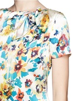 Thumbnail for your product : Nobrand Watercolour pansy print charmeuse dress