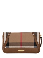 Thumbnail for your product : Burberry Ziggy Checked Cotton And Leather Wallet