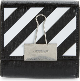 Off-White Binder Clip Diagonal Stripe Leather Accordion Wallet - ShopStyle