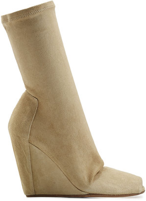 Rick Owens Suede Boots with Open Toe