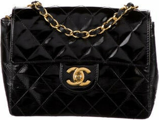 Quilted beige leather and black patent leather with gold-tone metal shoulder  bag, Chanel: Handbags and Accessories, 2020