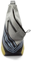 Thumbnail for your product : Loewe Anton Striped Felt And Leather Backpack - Black Blue